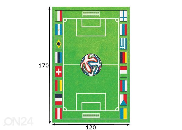 Детский ковер Футбол 120x170 cm размеры