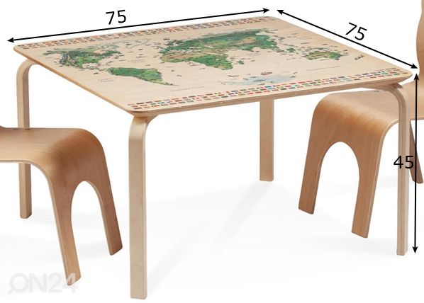Детский стол Pippa с картой мира Regio размеры