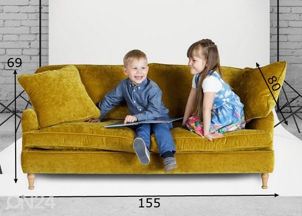 Детский 3-местный диван Howard размеры