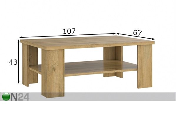 Журнальный стол 107x67 cm размеры