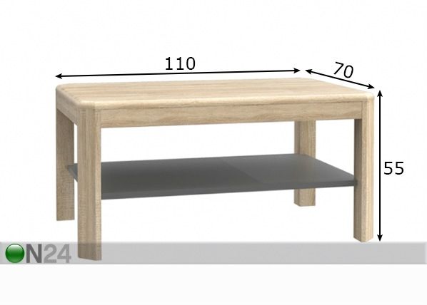 Журнальный стол 110x70 cm размеры