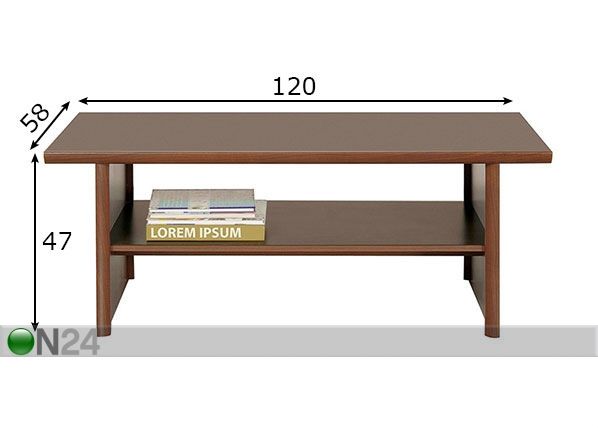 Журнальный стол 120x58 cm размеры