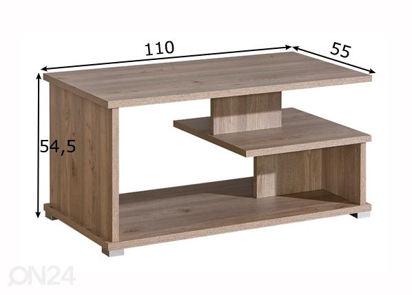 Журнальный стол V6 110x55 cm размеры