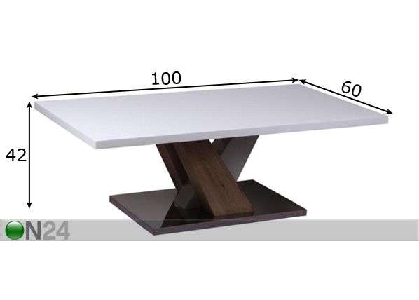 Журнальный стол Vigo 100x60 cm размеры
