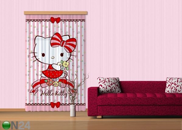 Затемняющая фотоштора Hello Kitty 140x245 см