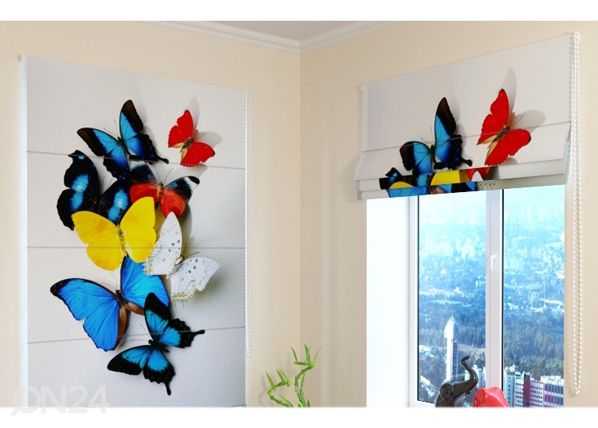 Затемняющие римские шторы Colorful Butterflies 60x60 cm