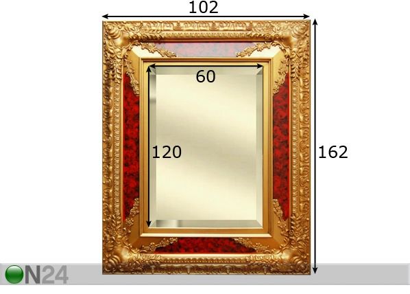 Зеркало в классической раме 162x102 см размеры