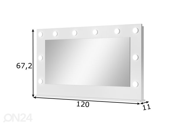 Зеркало Ada с LED подсветкой размеры