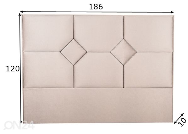 Изголовье кровати с текстильной обивкой Mosaiik 186x120x10 cm размеры