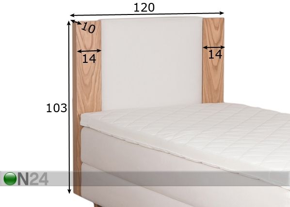 Изголовье кровати Standard с краями из дубового шпона 120x113x10 cm размеры