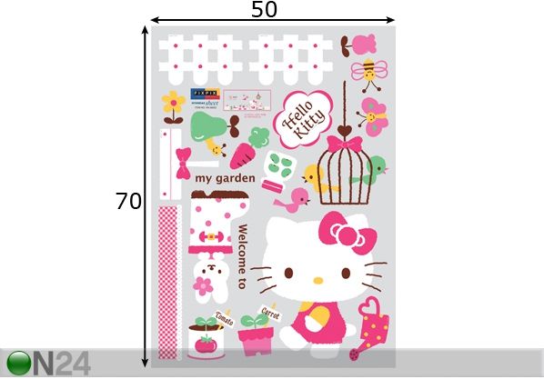 Интерьерная наклейка Сад Hello Kitty размеры