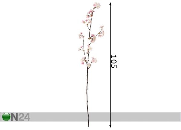 Искусственная вишня розово-белая ветка 105 cm размеры