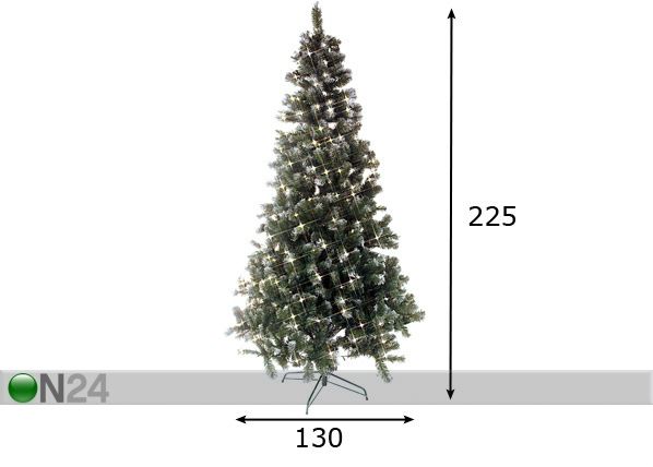 Искусственная елка со снегом и LED лампами Edmondon 225 см размеры