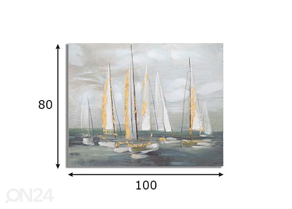 Картина Gold Boat 100x80 cm размеры