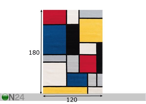 Ковер Coloured Cubes 120x180 см размеры