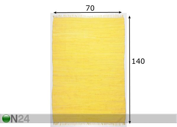 Ковер Happy Cotton 70x140 cm, жёлтый размеры
