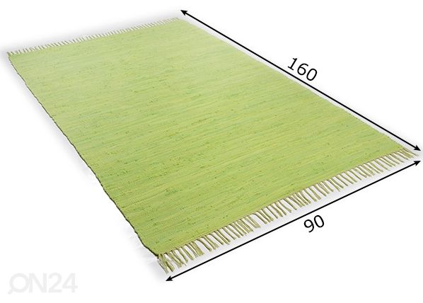 Ковер Happy Cotton 90x160 см, зеленый размеры