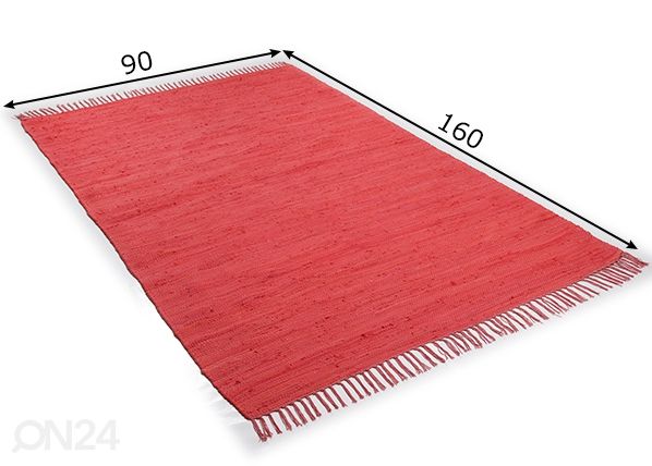 Ковер Happy Cotton 90x160 см, красный размеры