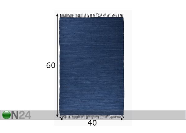 Ковер Happy Cotton Uni 40x60 см, синий размеры