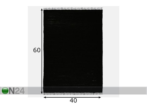 Ковер Happy Cotton Uni 40x60 см, черный размеры