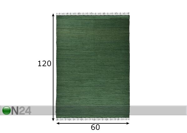 Ковер Happy Cotton Uni 60x120 см, темно-зеленый размеры