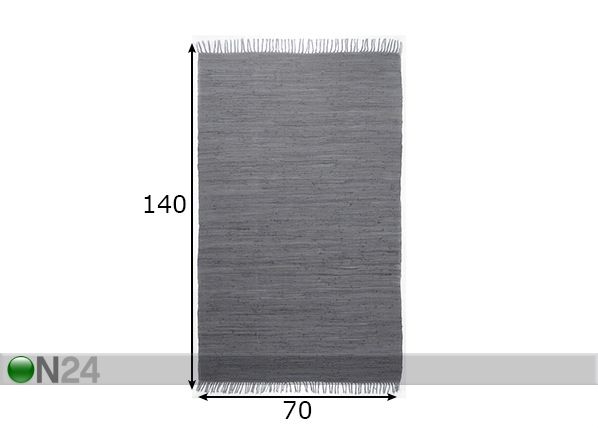 Ковер Happy Cotton Uni 70x140 см, серый размеры