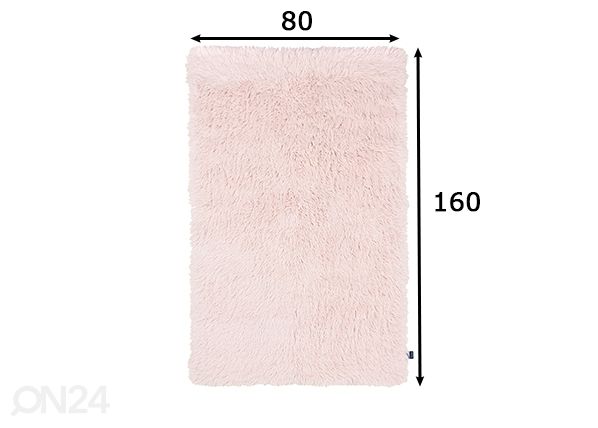 Ковер Tom Tailor Fluffy Uni 80x160 см, розовый размеры