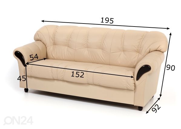 Кожаный диван-кровать Rosa размеры