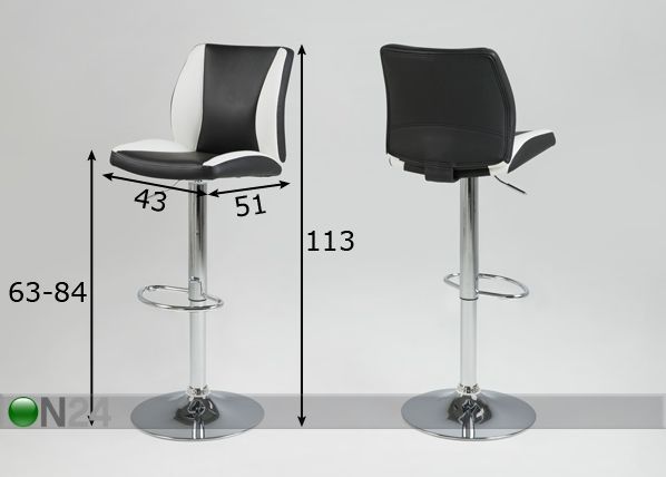 Комплект барных стульев Salbin 2 шт размеры