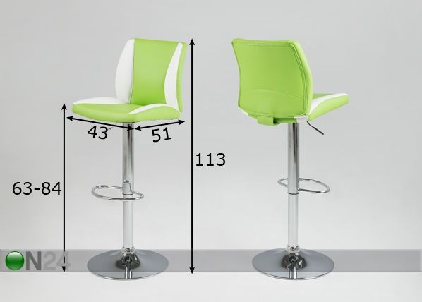 Комплект барных стульев Salbin 2 шт размеры
