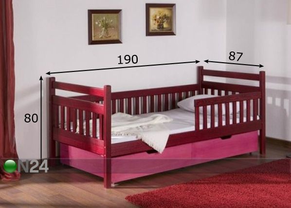 Комплект кровати Alissa 80x180 cm размеры