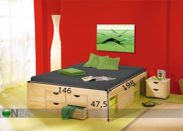 Комплект кровати Claas 140x190 cm размеры