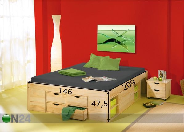 Комплект кровати Claas 140x200 cm размеры
