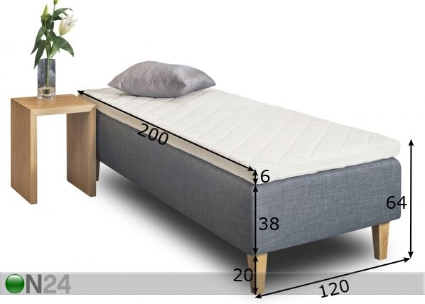 Комплект кровати Hypnos Aphrodite 120x200 cm размеры