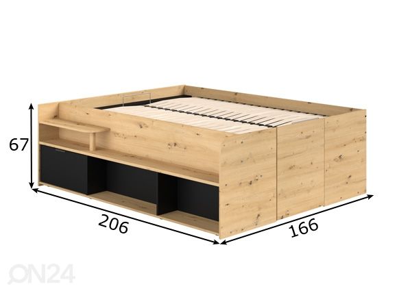 Комплект кровати Travel 140x200 cm размеры