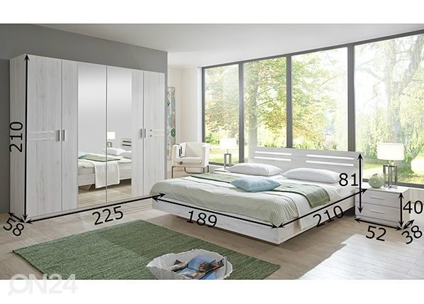 Комплект спальной комнаты Susan 180x200 cm размеры