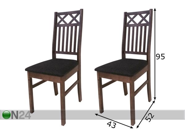 Комплект стульев Anna, 2 шт размеры