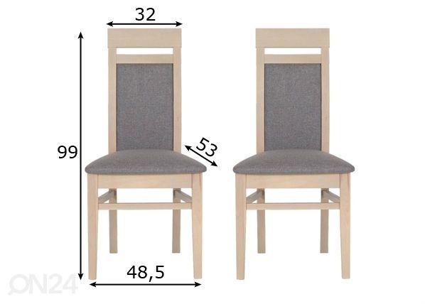 Комплект стульев Axel, 2 шт размеры