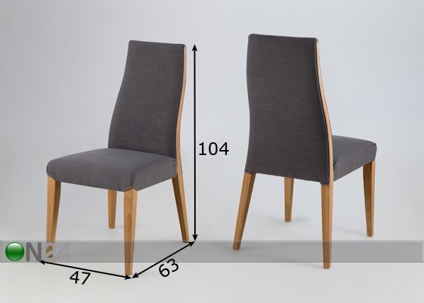 Комплект стульев Bianca, 2 шт размеры
