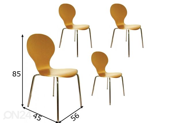 Комплект стульев Bundy New, 4 шт размеры
