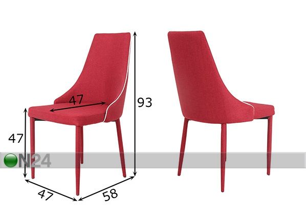 Комплект стульев Celia 2 шт размеры