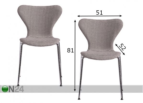 Комплект стульев Dalvik, 2 шт размеры