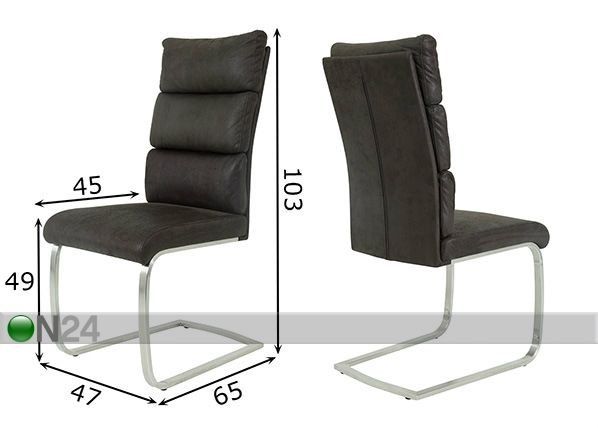 Комплект стульев Emilia II, 2 шт размеры