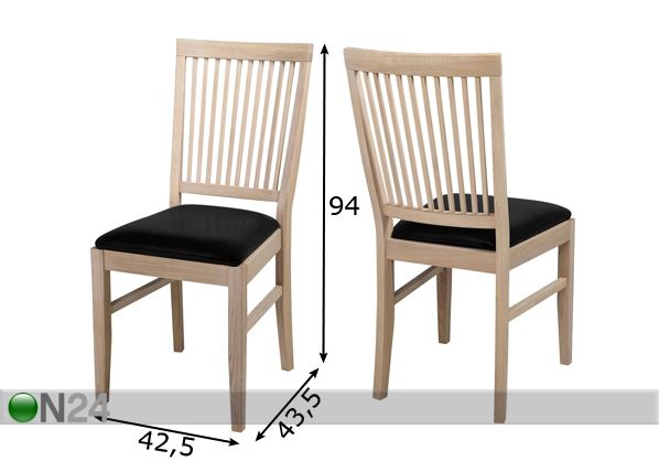 Комплект стульев Fagus, 2 шт размеры