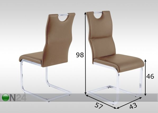 Комплект стульев Jens, 4 шт размеры