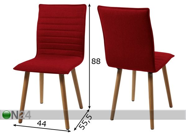 Комплект стульев Karla 2 шт размеры