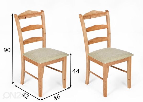 Комплект стульев Latina, 2 шт размеры