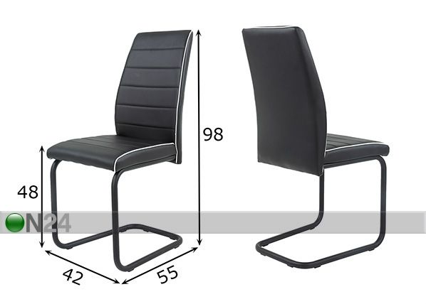 Комплект стульев Lotta 4 шт размеры