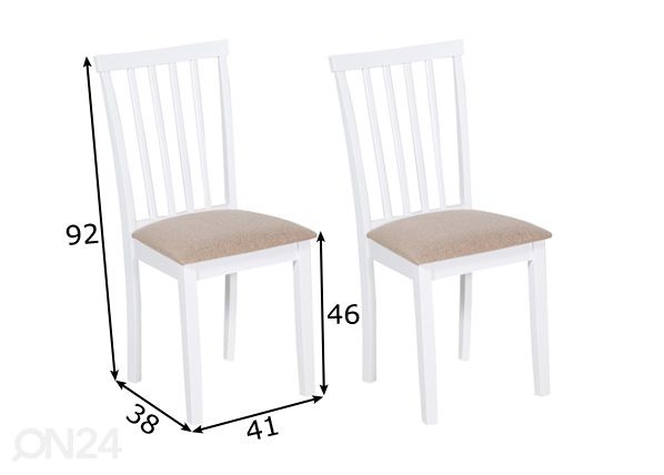 Комплект стульев Milano, 2 шт размеры