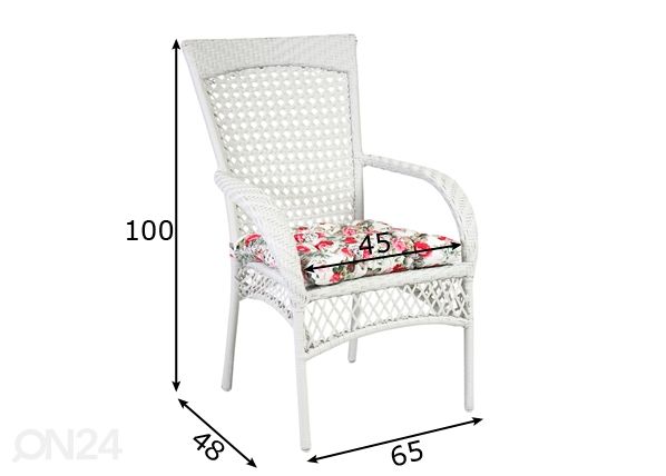 Комплект стульев Wicker, 4 шт размеры